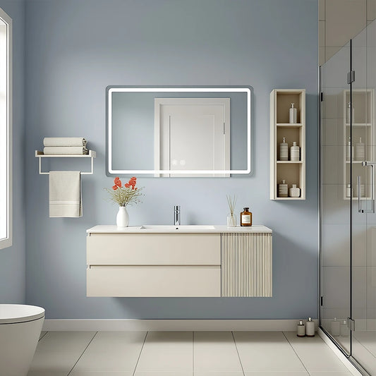 Mygiivovo Led Fogless Wall Mounted Bathroom Mirror With Backlit Demister