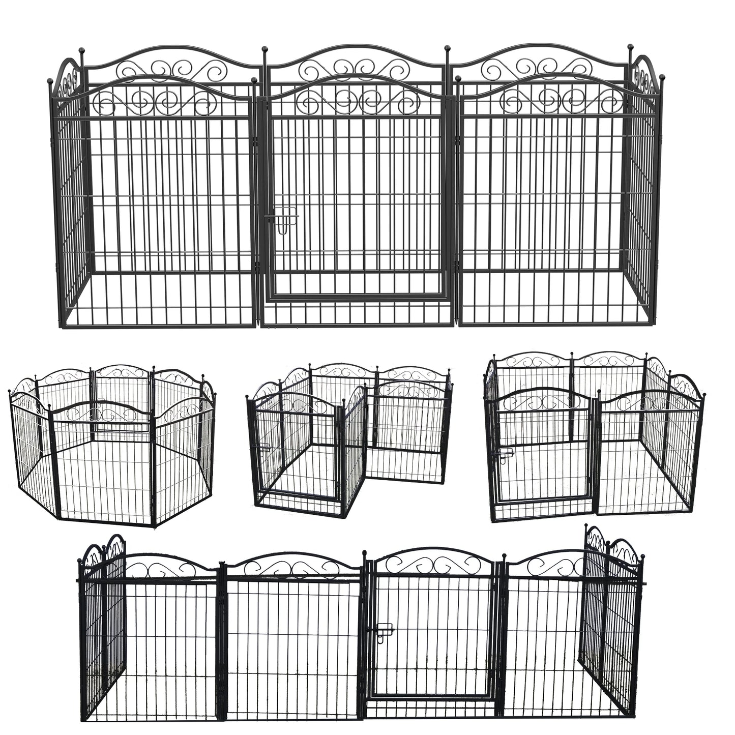 BINGOPAW 8-Panel Heavy Duty Dog Playpen For Indoor Outdoor Use