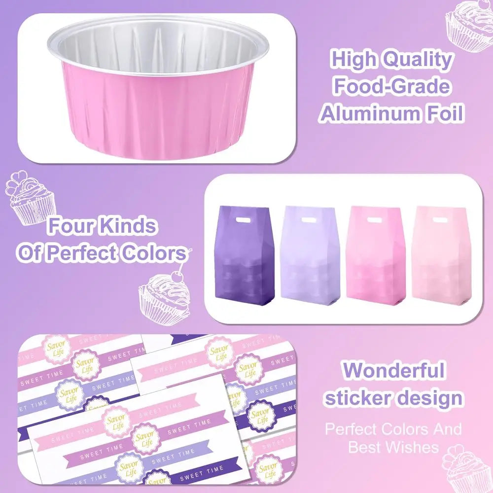 Cake Pan Set With Lids And Spoons Disposable Foil Pans