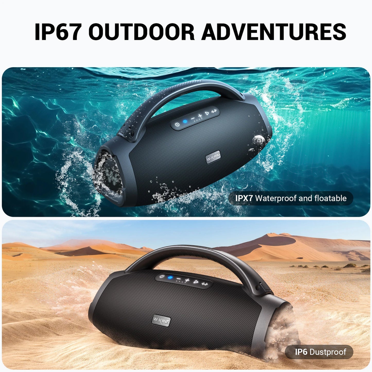 W-KING D20 Portable Bluetooth Speaker 200W Waterproof Outdoor Boombox
