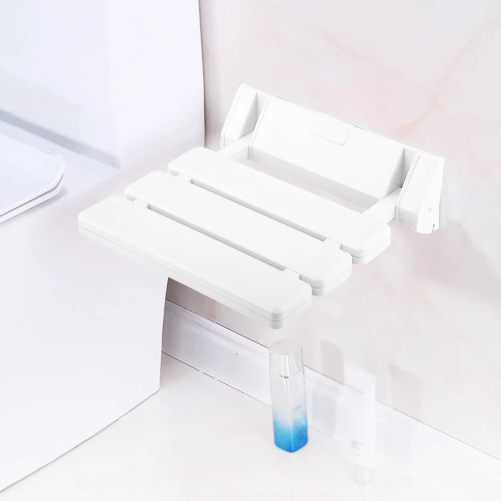 Folding Shower Seat Wall Mount Stool Supports 130kg Load Capacity