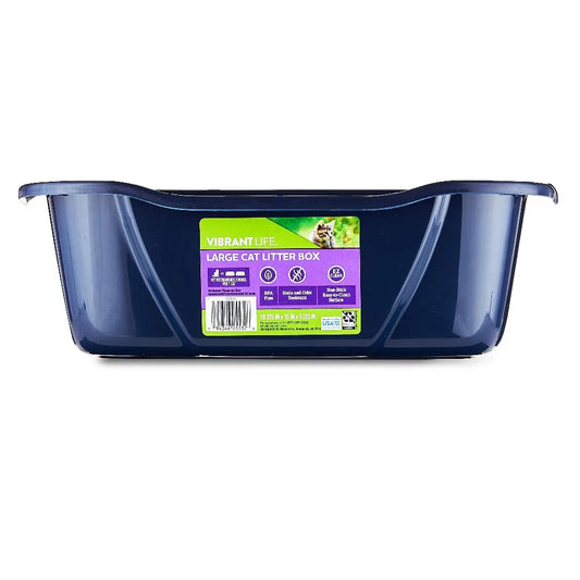 Durable Open Cat Litter Box With High Sides And Removable Cover