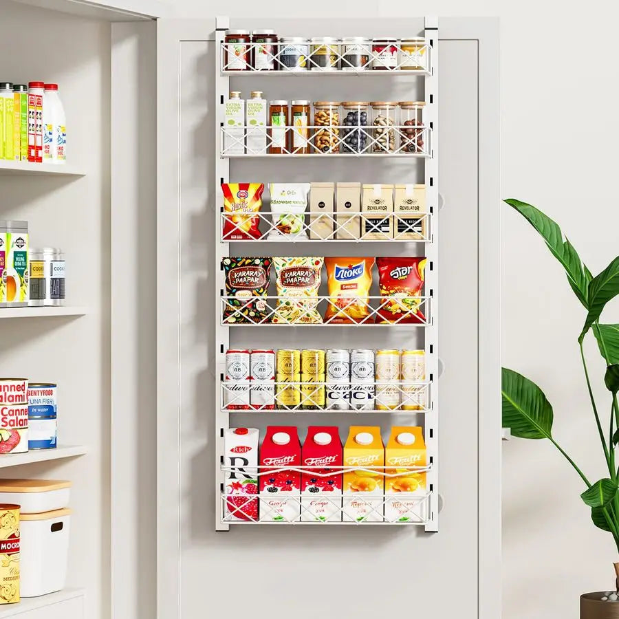 Over The Door 6-Tier Pantry Organizer With Adjustable Baskets