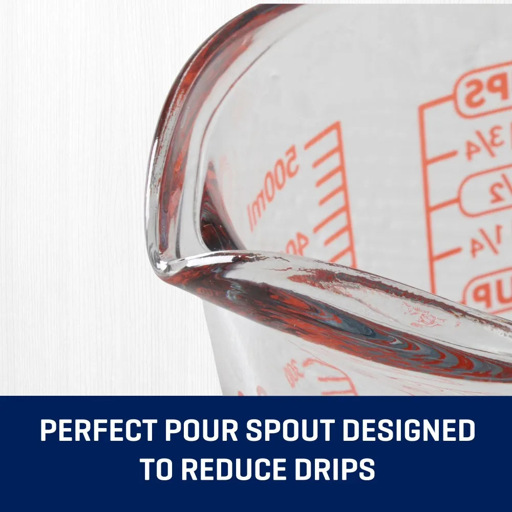 Glass Measuring Cup With Spout And Handle For Kitchen Baking