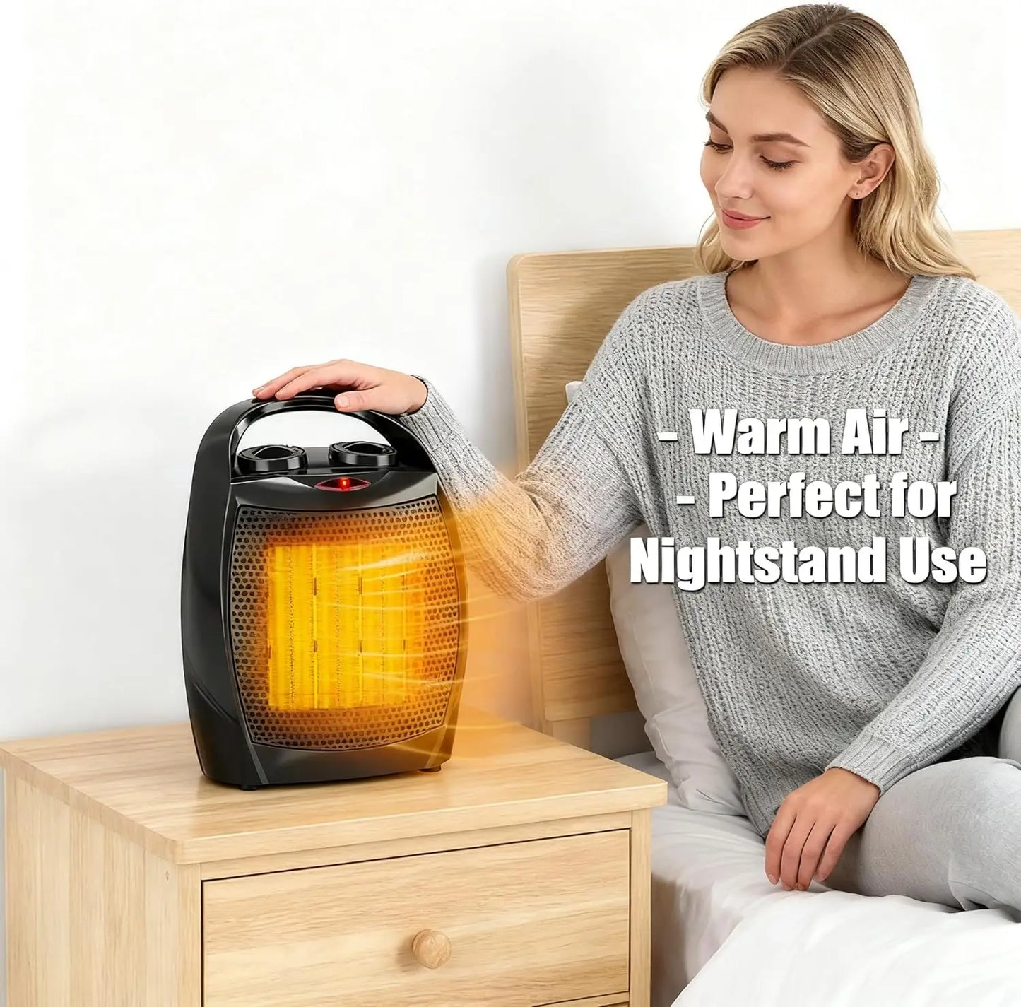 Acekool 1500W Small Space Heater For Desk With Thermostat