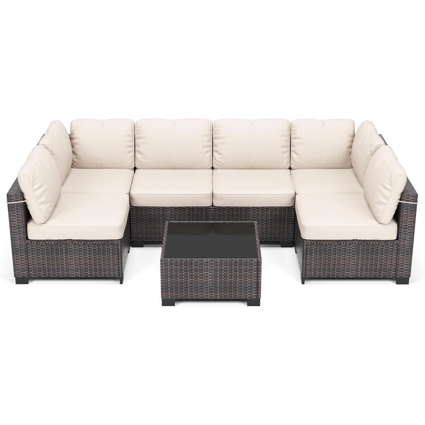 HobbyLane Modular Outdoor PE Rattan Wicker Sectional Sofa Set