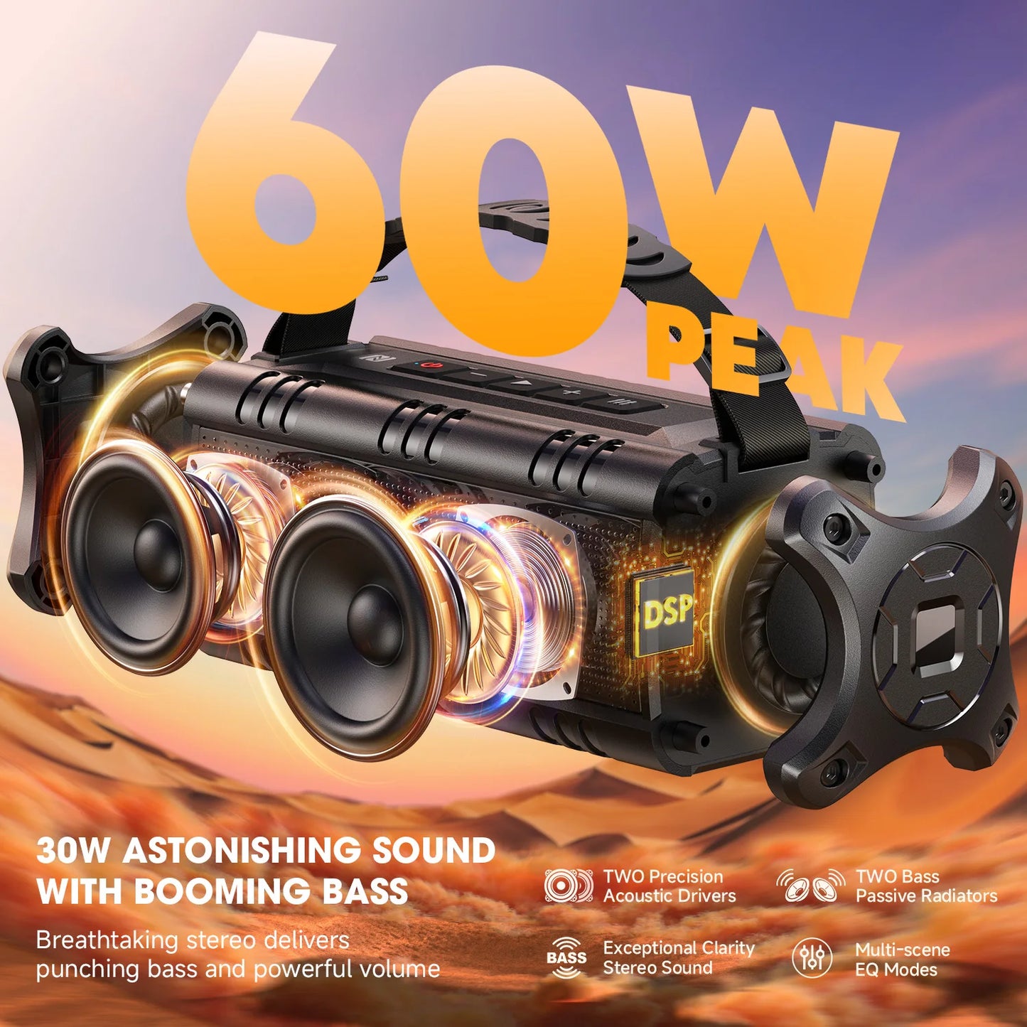 W-King D8mini 30W Bluetooth Speaker For Portable Outdoor Use