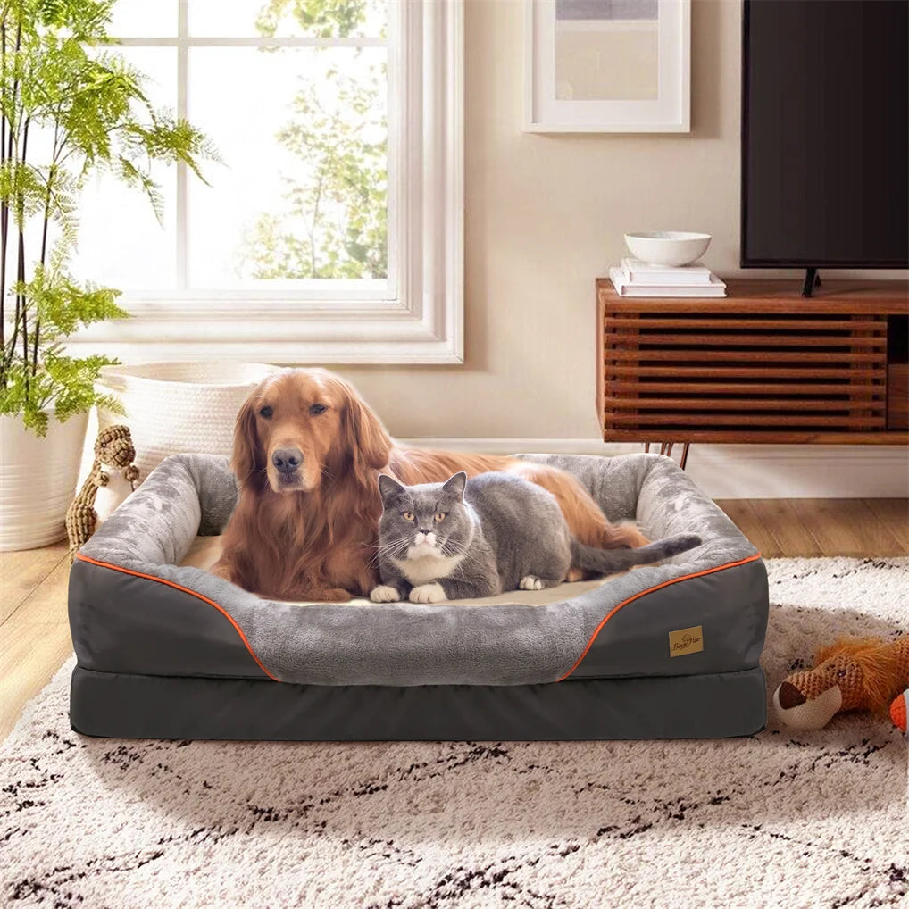 BORWART CN Orthopedic Memory Foam Dog Bed Waterproof Removable Cover