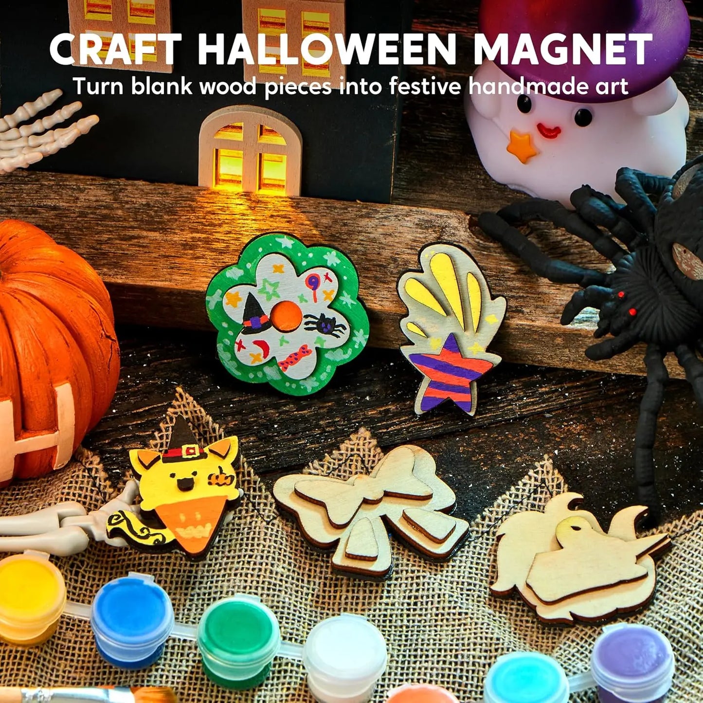 Joyfy 12 Piece Fantasy Wooden Unicorn Magnets Craft Kit For Kids