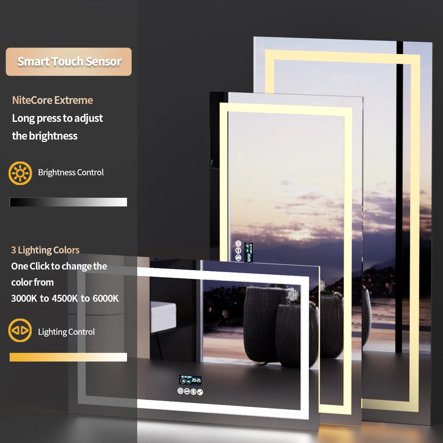 Wisfor Led Bathroom Mirror With Anti Fog And Bluetooth Speaker
