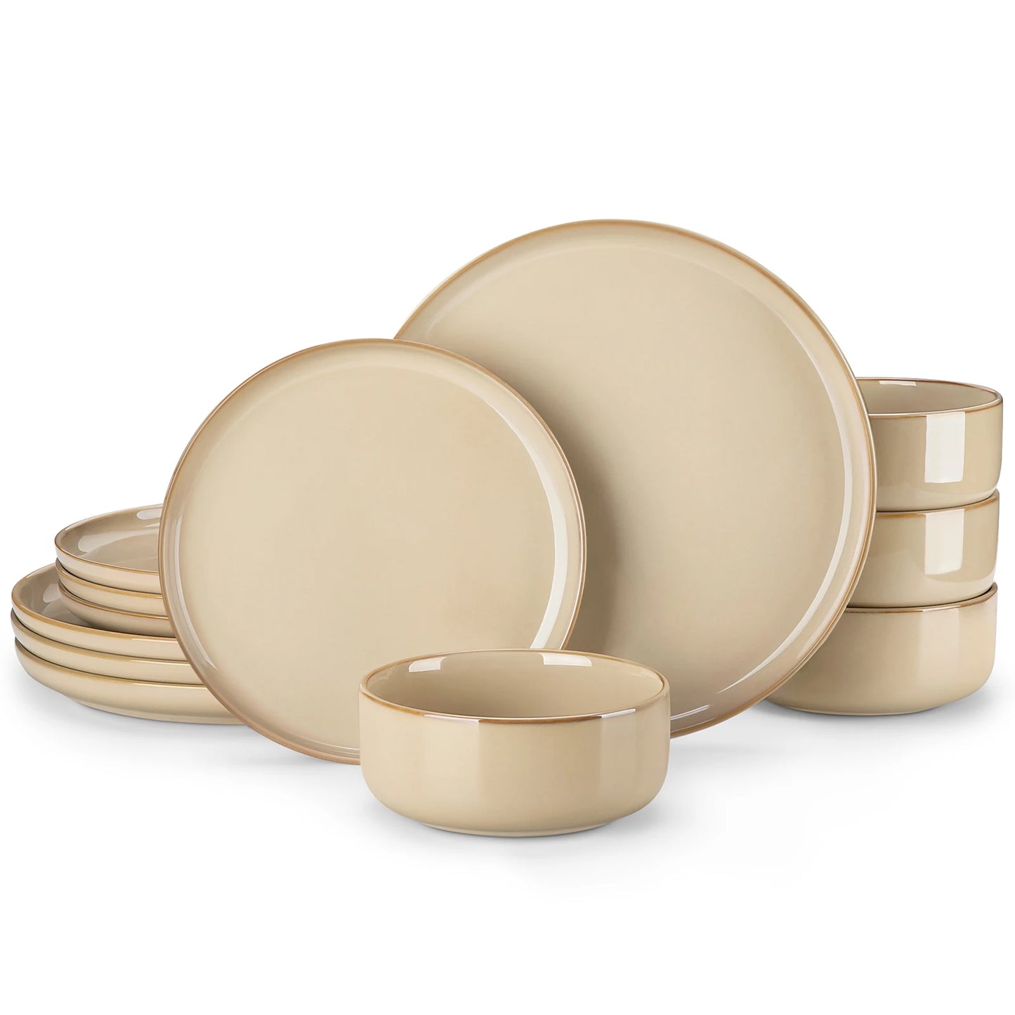 Malacasa Reactive Glaze Ceramic Stoneware Dinnerware Set