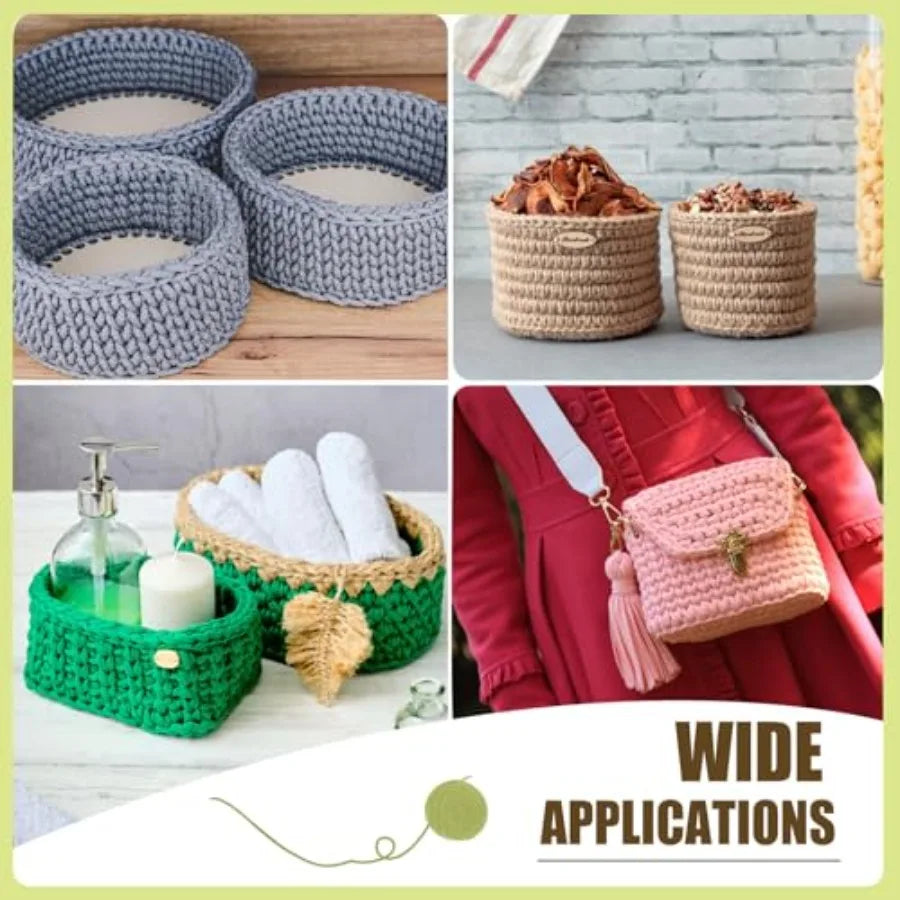 Wooden Basket Bottoms for Crochet Round Baskets Natural Wood Base