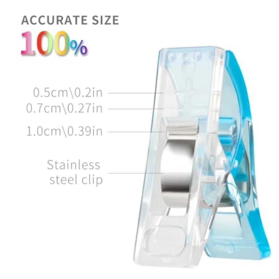 Multipurpose Sewing Clips, 100 Pcs Premium Plastic Fabric Clips Supplies, Perfect Alternative Sewing and Quilting Pins, Fit Any
