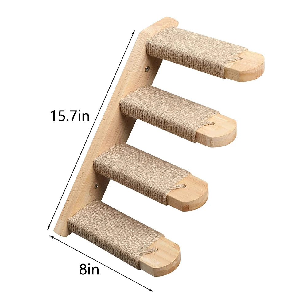 PETRAVEL CN Cat Climbing Wall Shelf Four Step Stairway