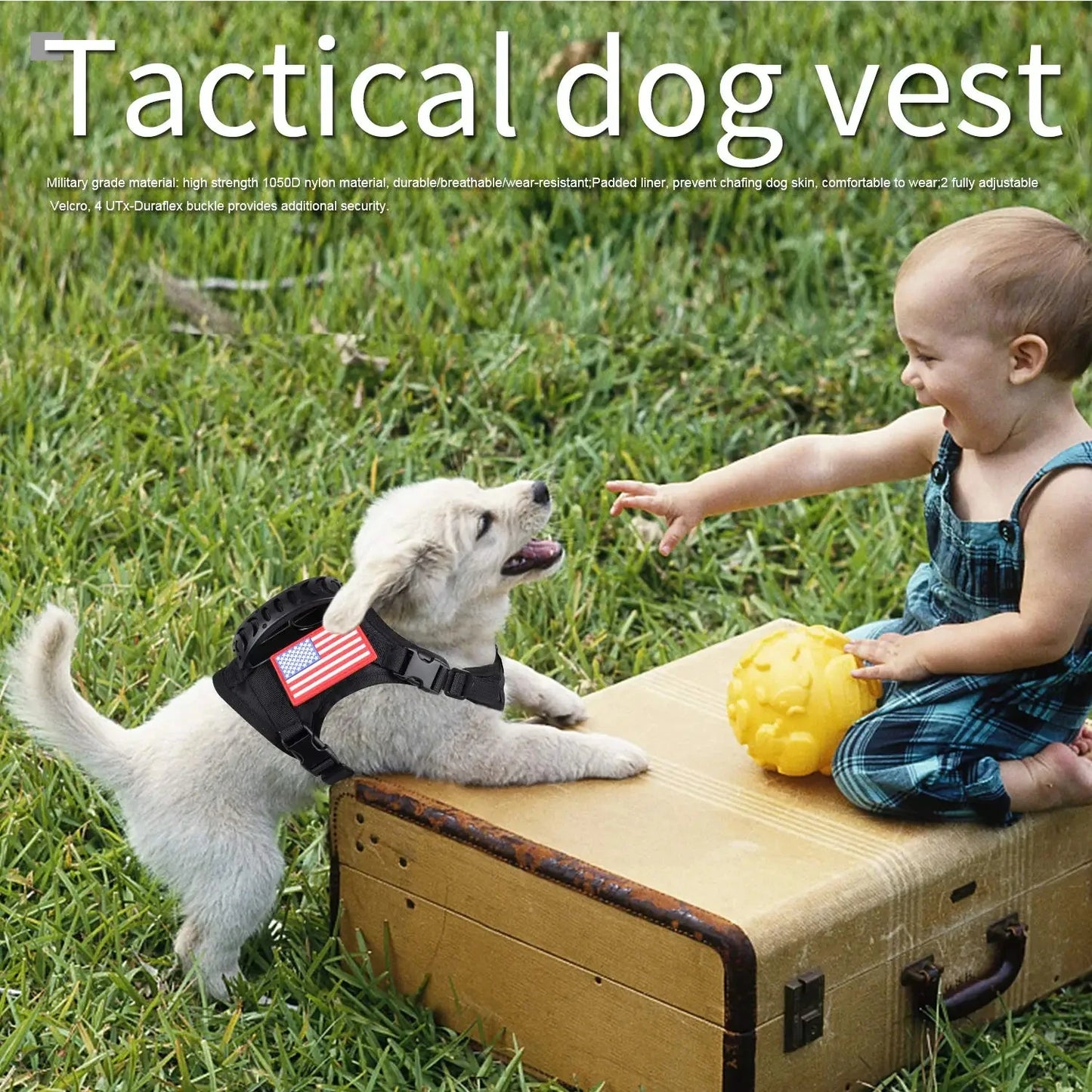 Tactical Harness And Leash Set For Pets Adjustable Comfort Vest