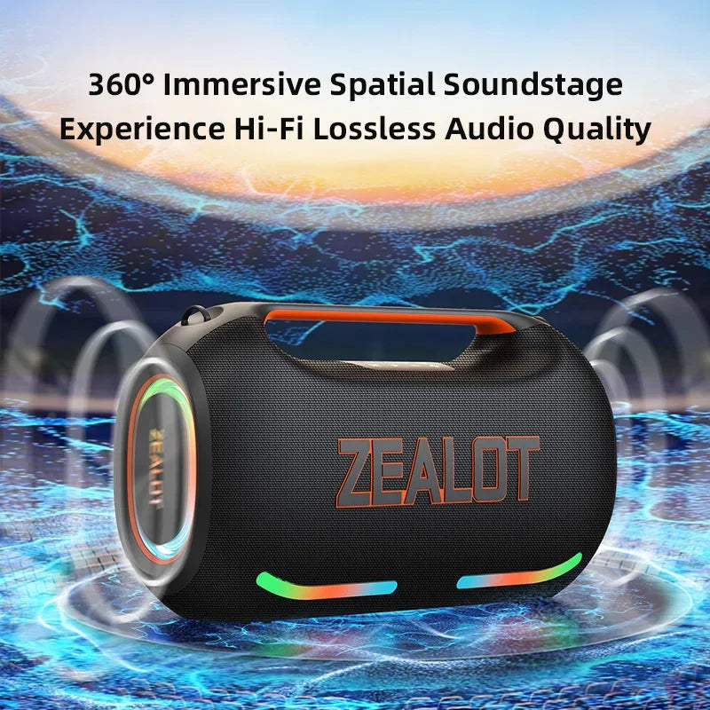 Zealot Ze41 Portable Waterproof Bluetooth Speaker Featuring 300W Stereo Sound