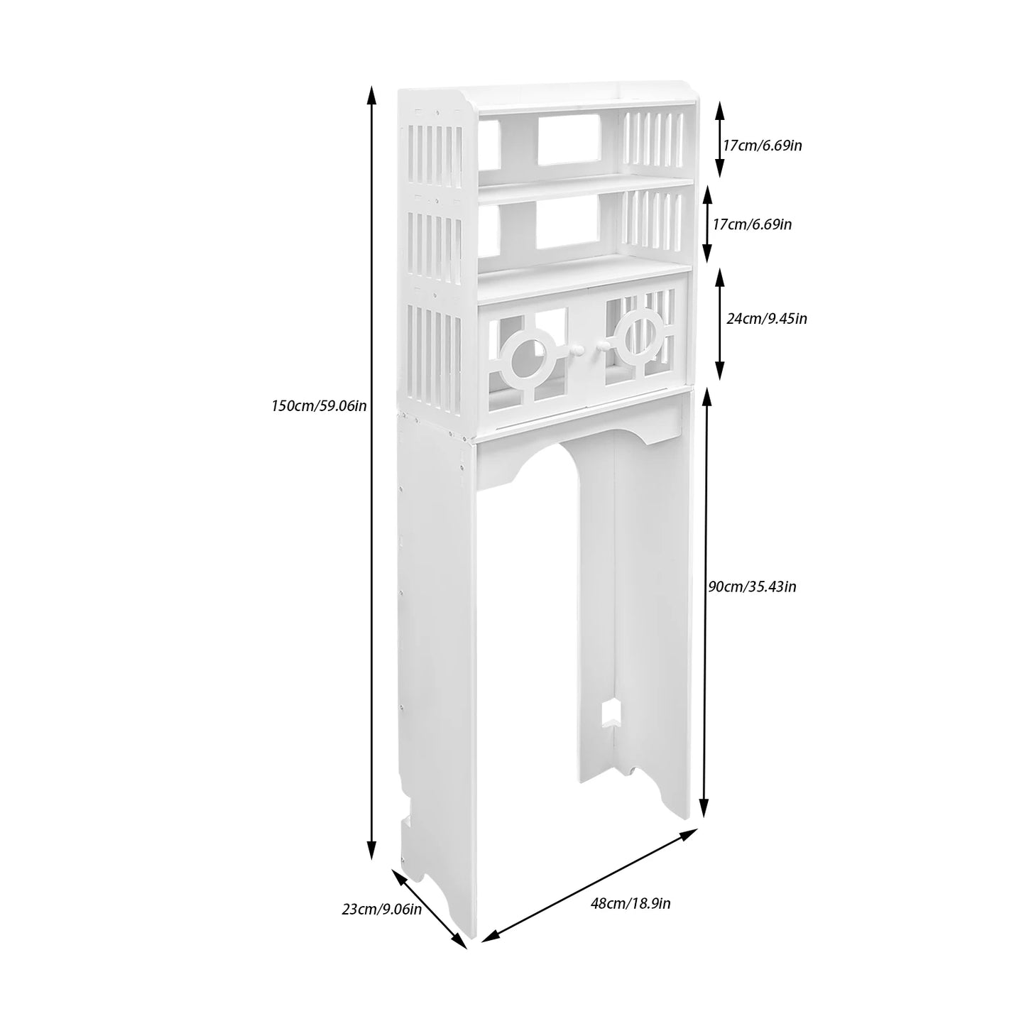 Bathroom Over Toilet Storage Cabinet Four Tier Pvc Organizer