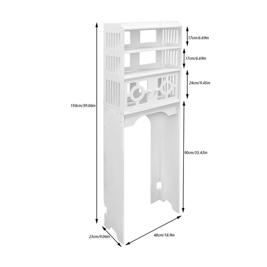 Bathroom Over Toilet Storage Cabinet Four Tier Pvc Organizer