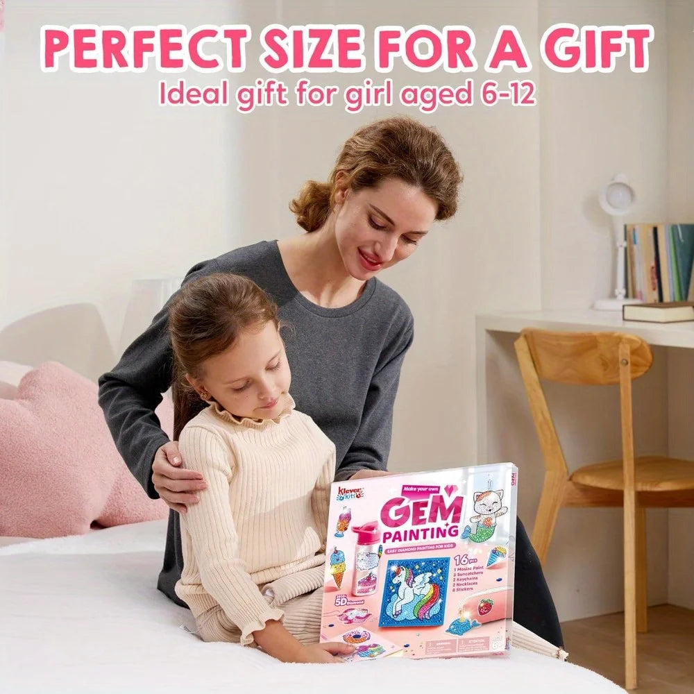 Joyfy 16 Projects Gem Painting Kit With 5D Gems For Girls 6-12