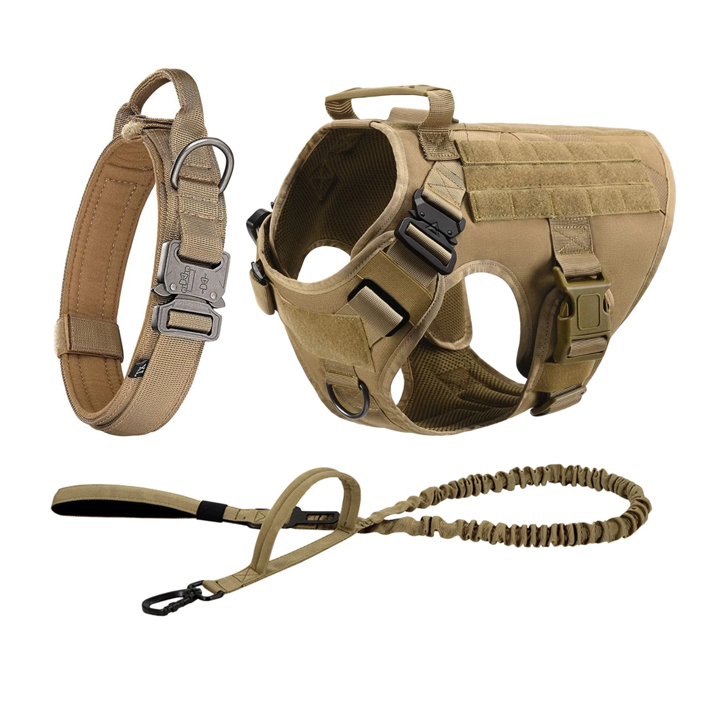 PETRAVEL CN Tactical Dog Harness Vest With Molle Pouches For Training Walking