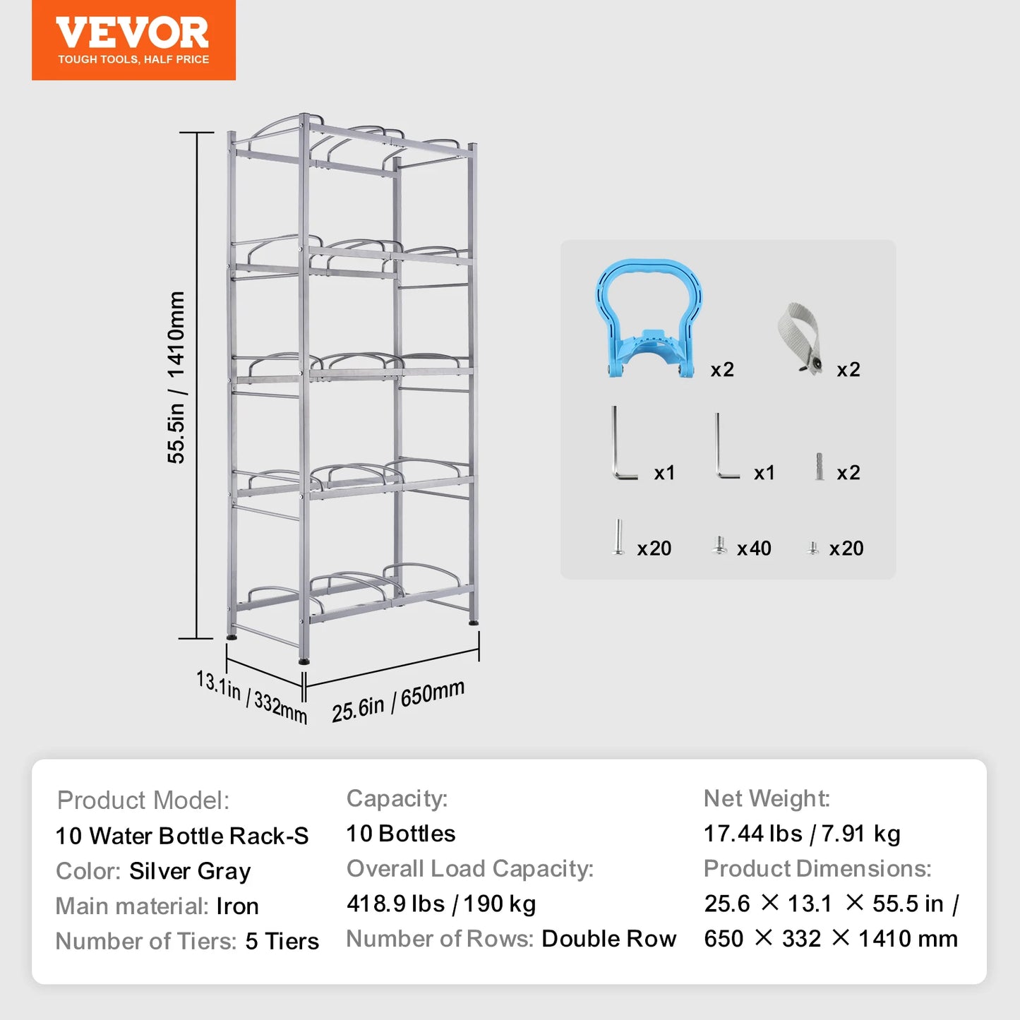 SucceBuy 3 4 5 Tiers Water Jug Holder Iron Rack For Kitchen Office Living Room
