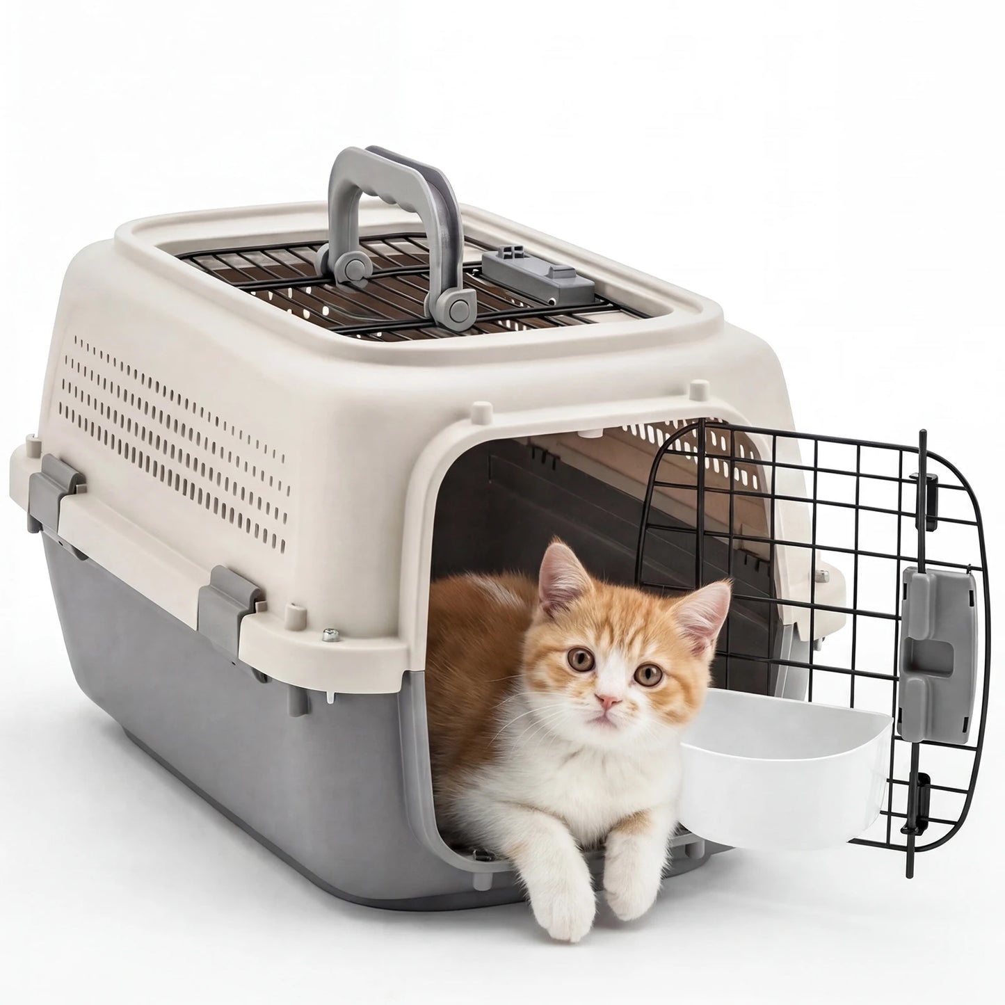 Pet Carrier For Dogs And Cats Front Top Load Wire Door Travel Crate
