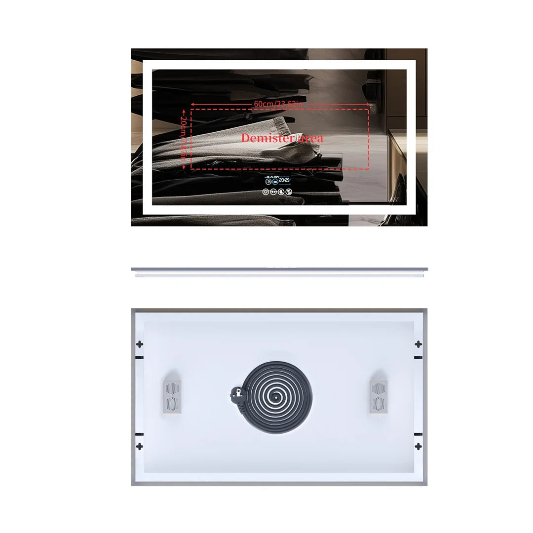 LUVODI Bluetooth LED Bathroom Mirror With Defog And Speaker