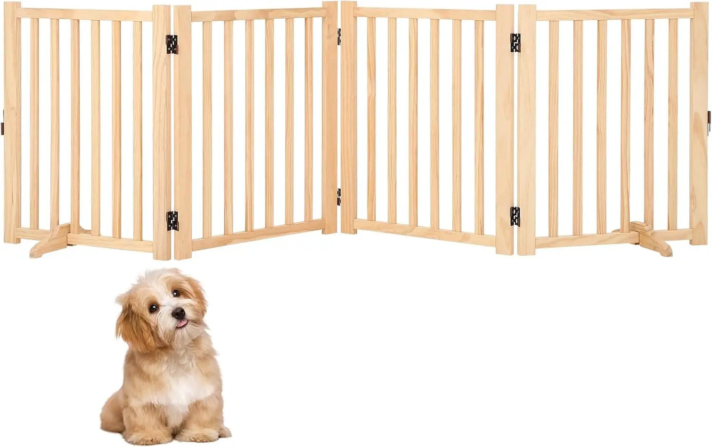 HiMISS Freestanding Wooden Dog Gate For Doorways And Stairs