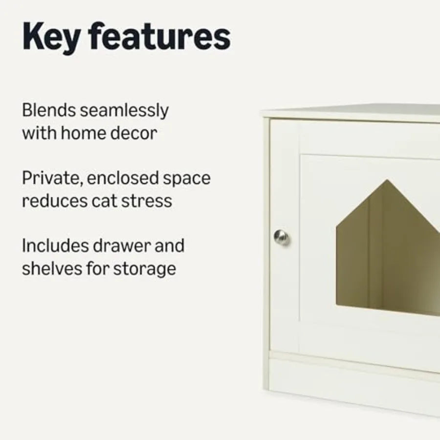 Cat Litter Box Enclosure Cabinet With Drawer