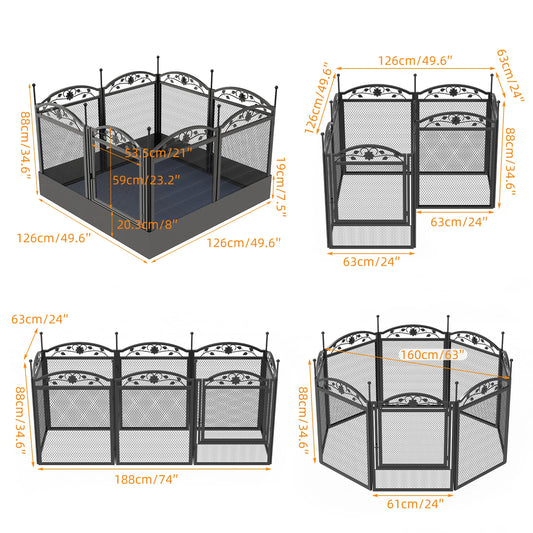 BINGOPAW Heavy Duty Dog Playpen for Indoor Outdoor Use