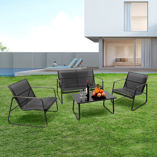 JHK Outdoor Patio Furniture Set With Metal Frame