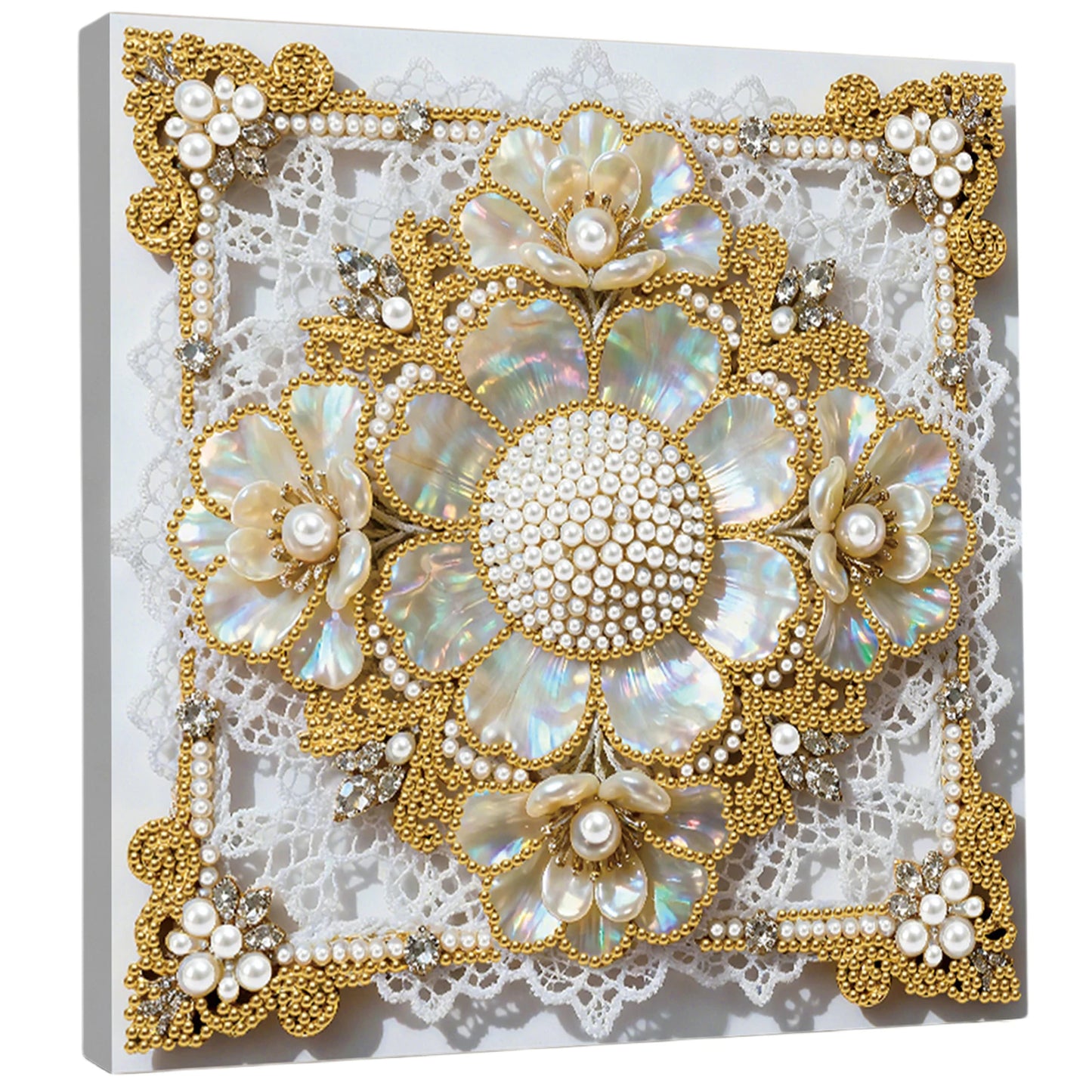 DIY Pearl Art Painting for Home Wall Decor Pearl Gem Paintings Picture Arts Craft 25x25cm With Frame