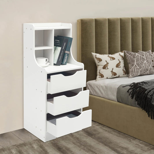 Bymaocar Three Drawer Nightstand Bedside Table for Bedroom Storage