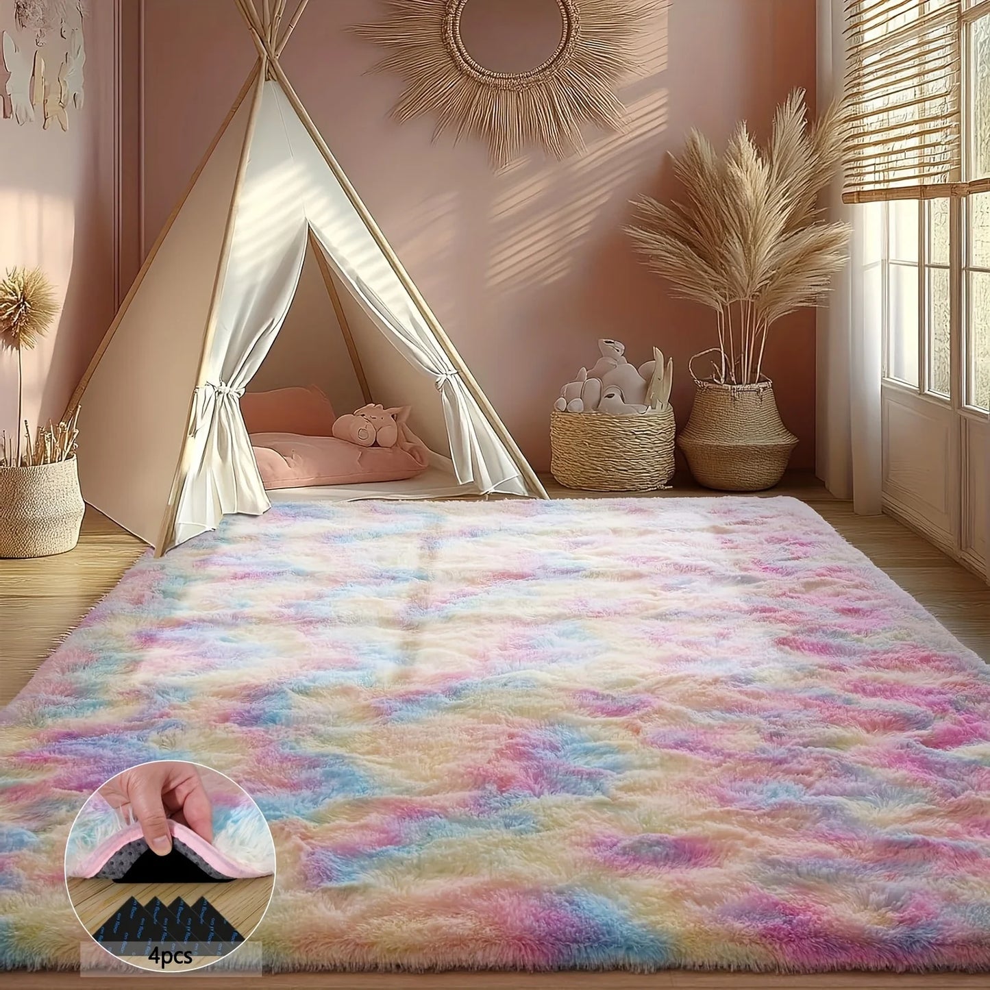 Shaggy Non-Slip Rug Plush Carpet For Living Room And Nursery
