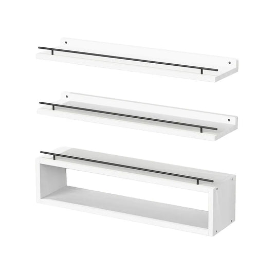 Wall Mounted Wooden Bathroom Shelf With Guardrail And Paper Rack