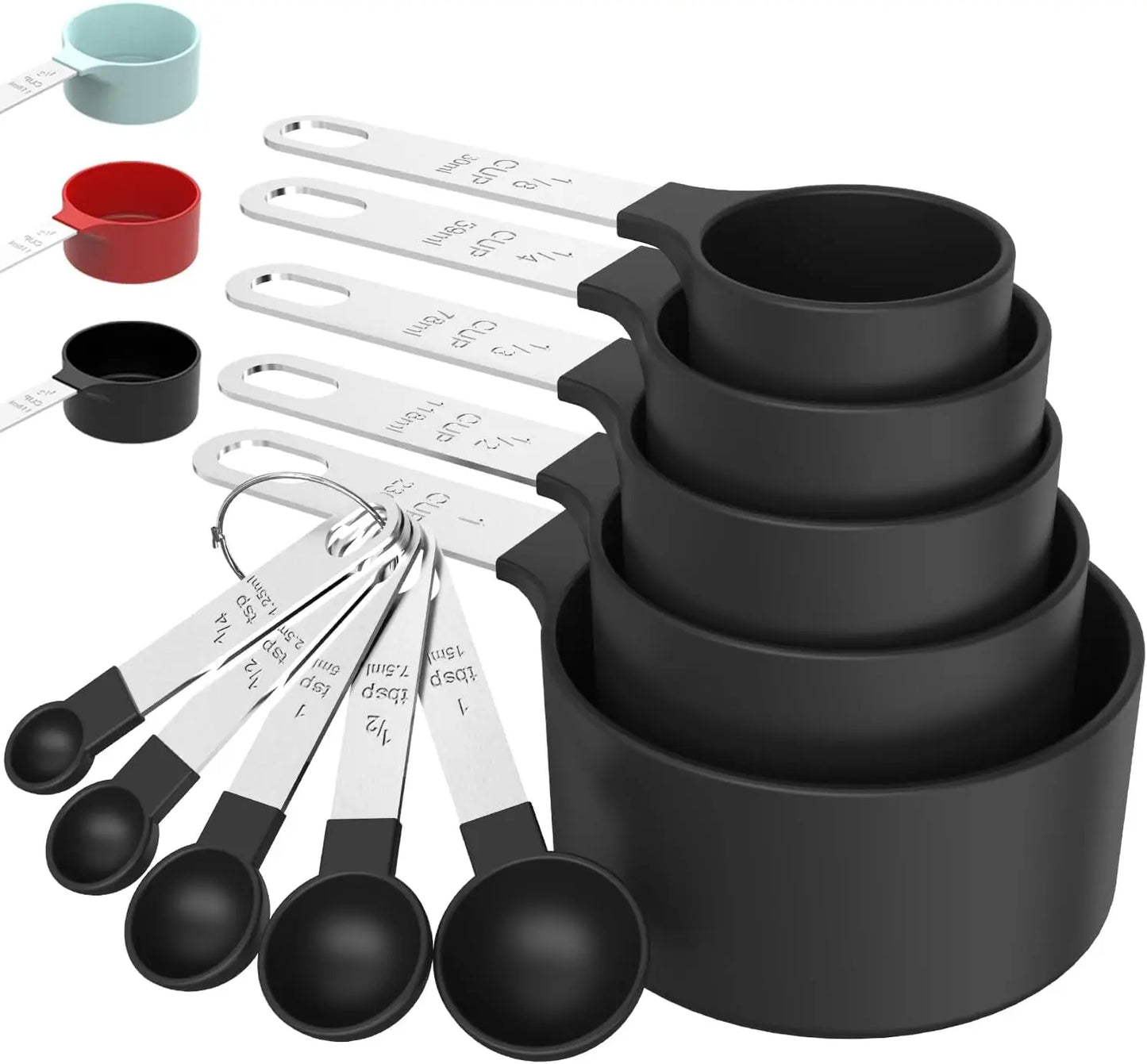 Stainless Steel Measuring Cups And Spoons Nesting Set With Handles