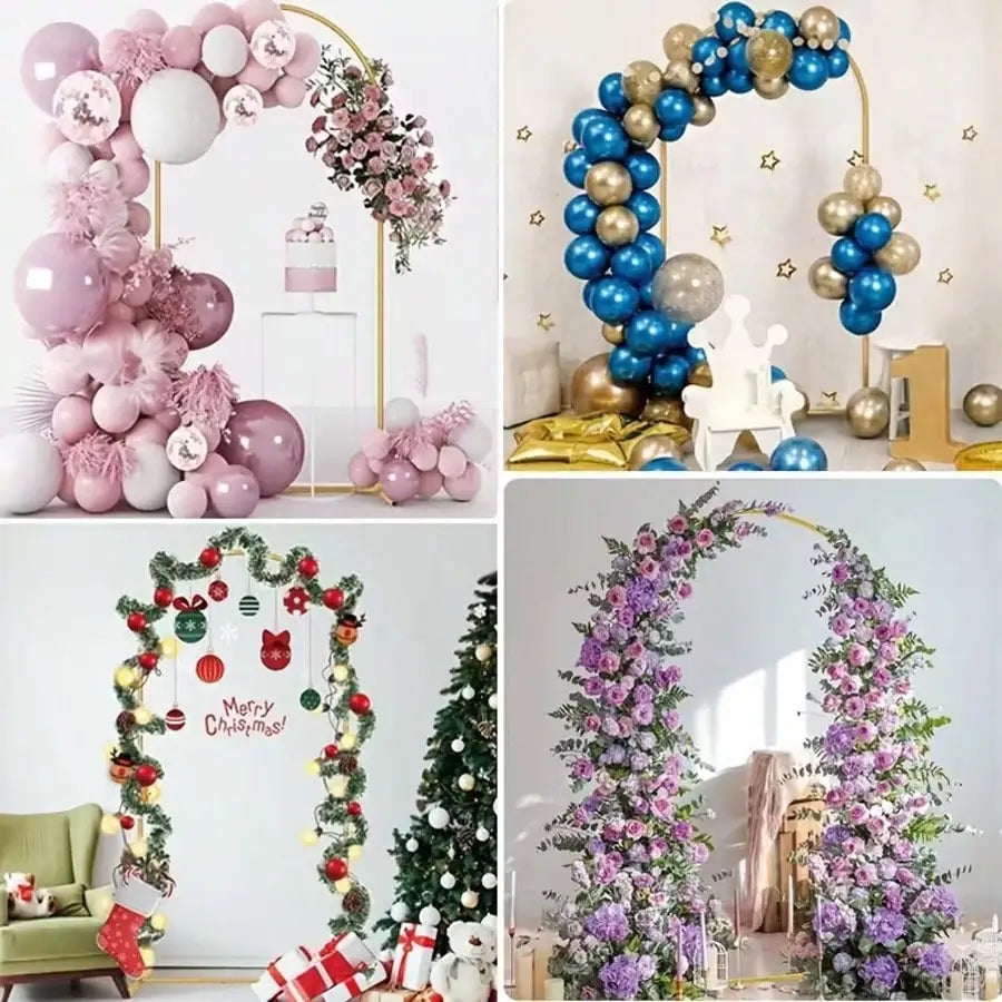 Golden Metal Arch Backdrop Stand Set Of 3 For Weddings