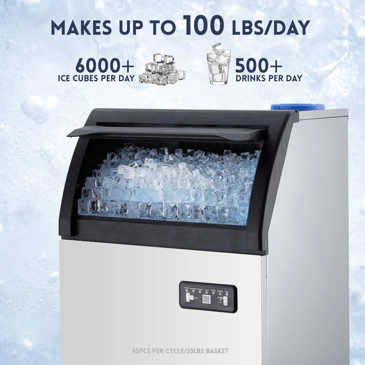 Acekool Commercial Ice Maker Machine With Led Control Panel