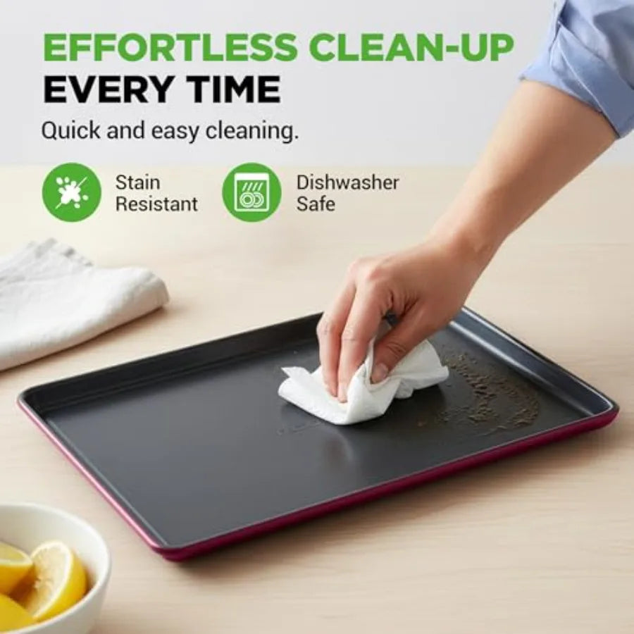 8 Piece Nonstick Bakeware Set Oven Safe PFOA Free Durable