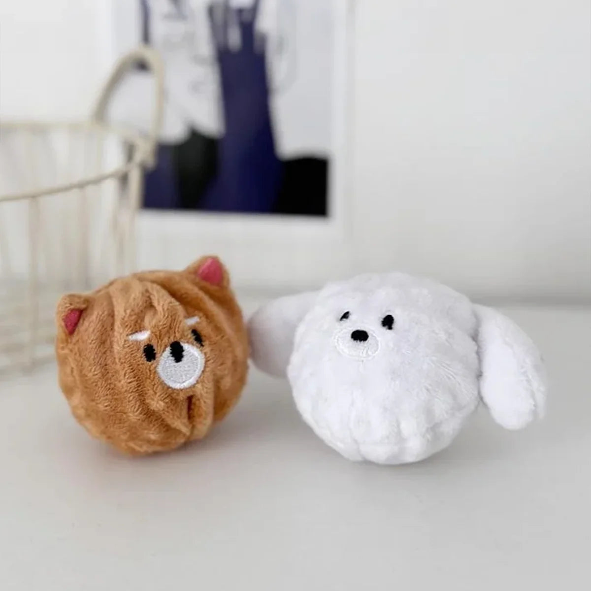Squeaky Puppy Ball Toy Spiked Chew for Teeth Cleaning