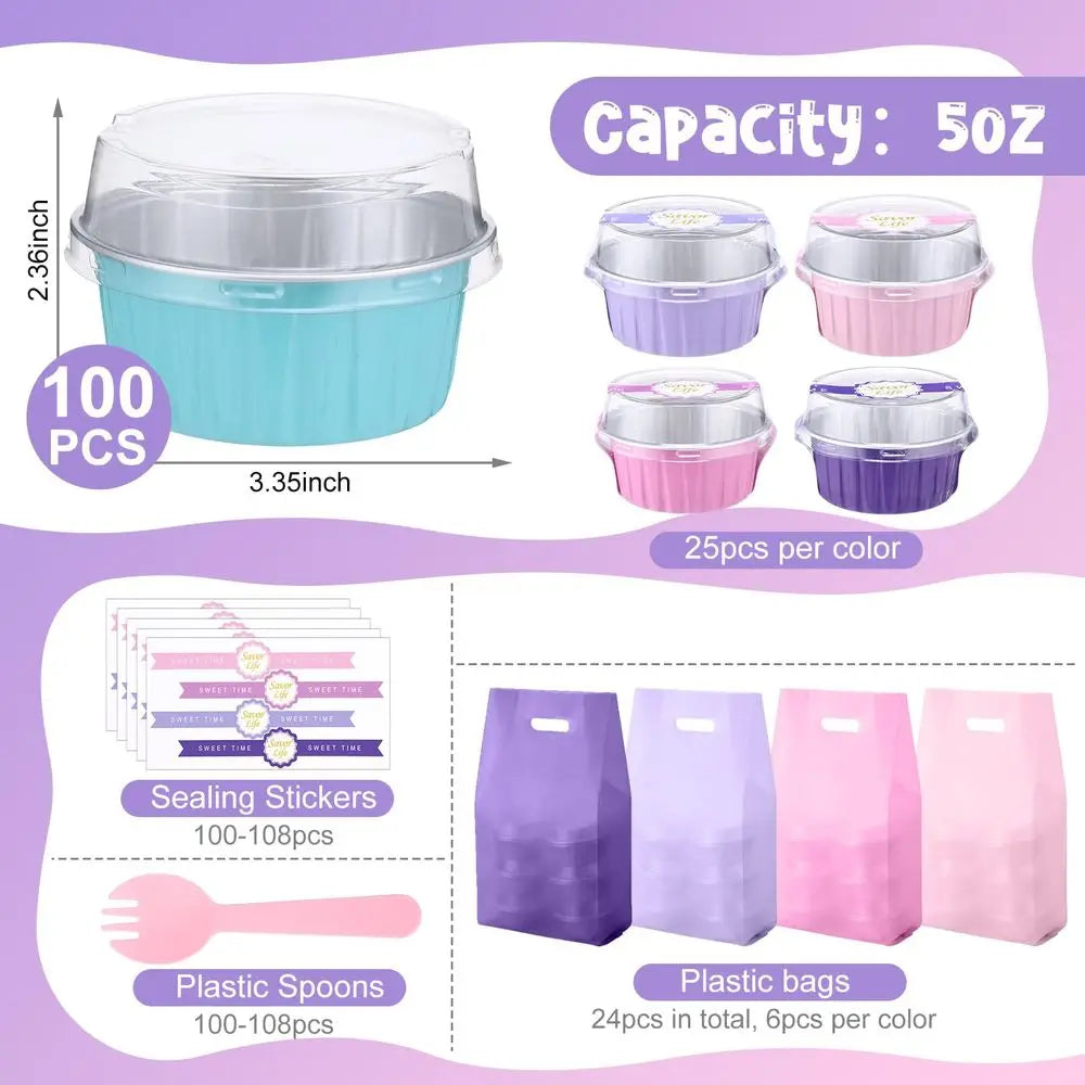 Cake Pan Set With Lids And Spoons Disposable Foil Pans