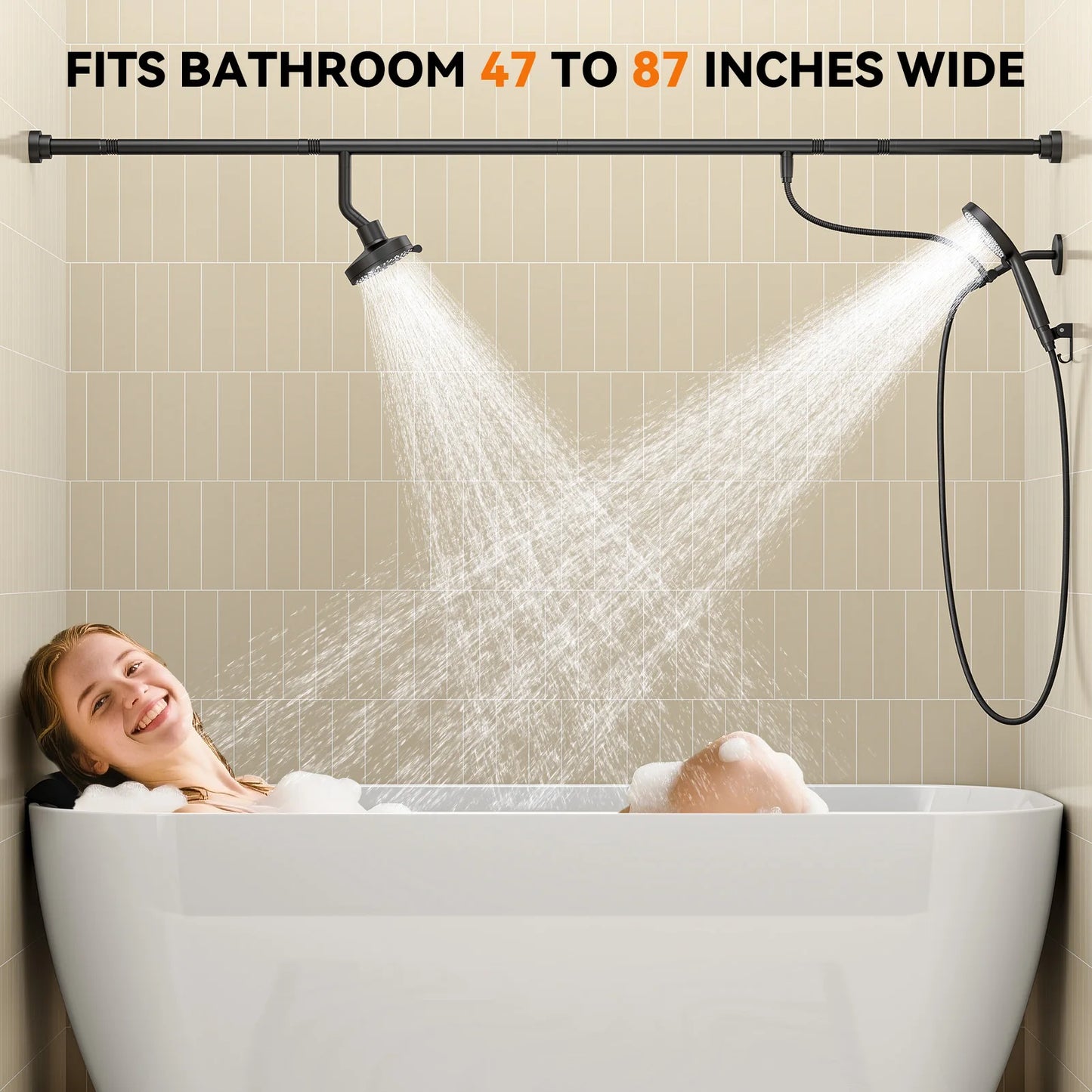 Dual Shower Heads For Couples With Handheld Shower Arm High Pressure