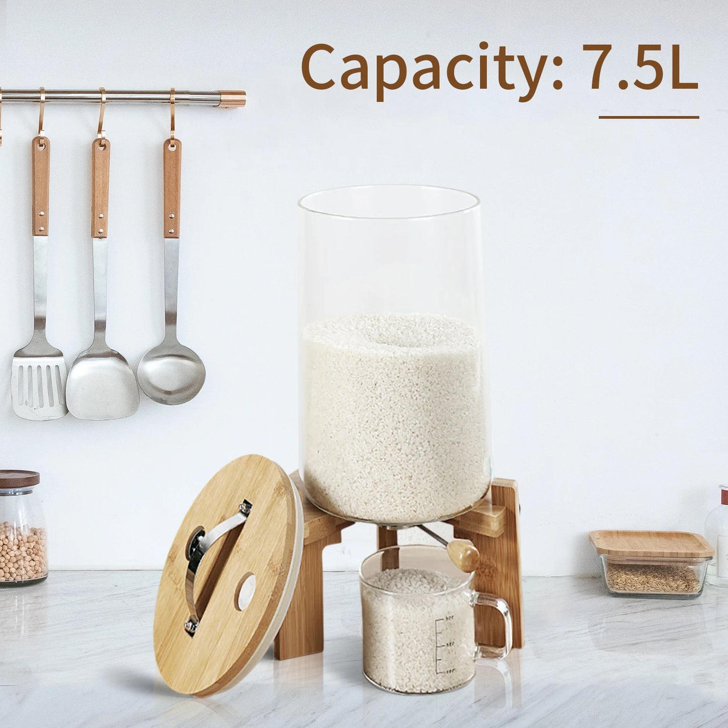 Glass Airtight Flour And Cereal Storage Container For Kitchen Organization