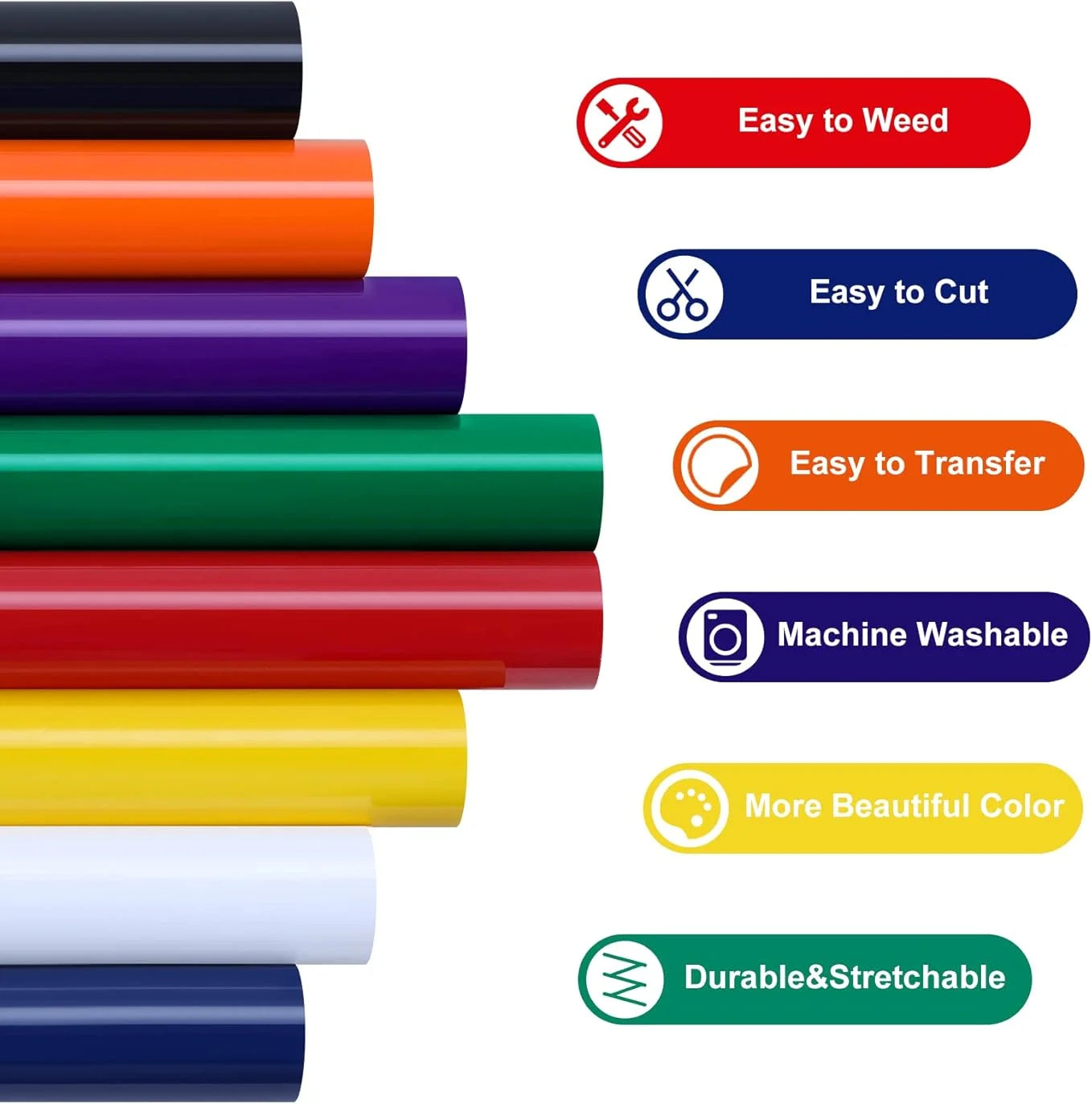 HTVRONT HTV Heat Transfer Vinyl Bundle For Tees And DIY