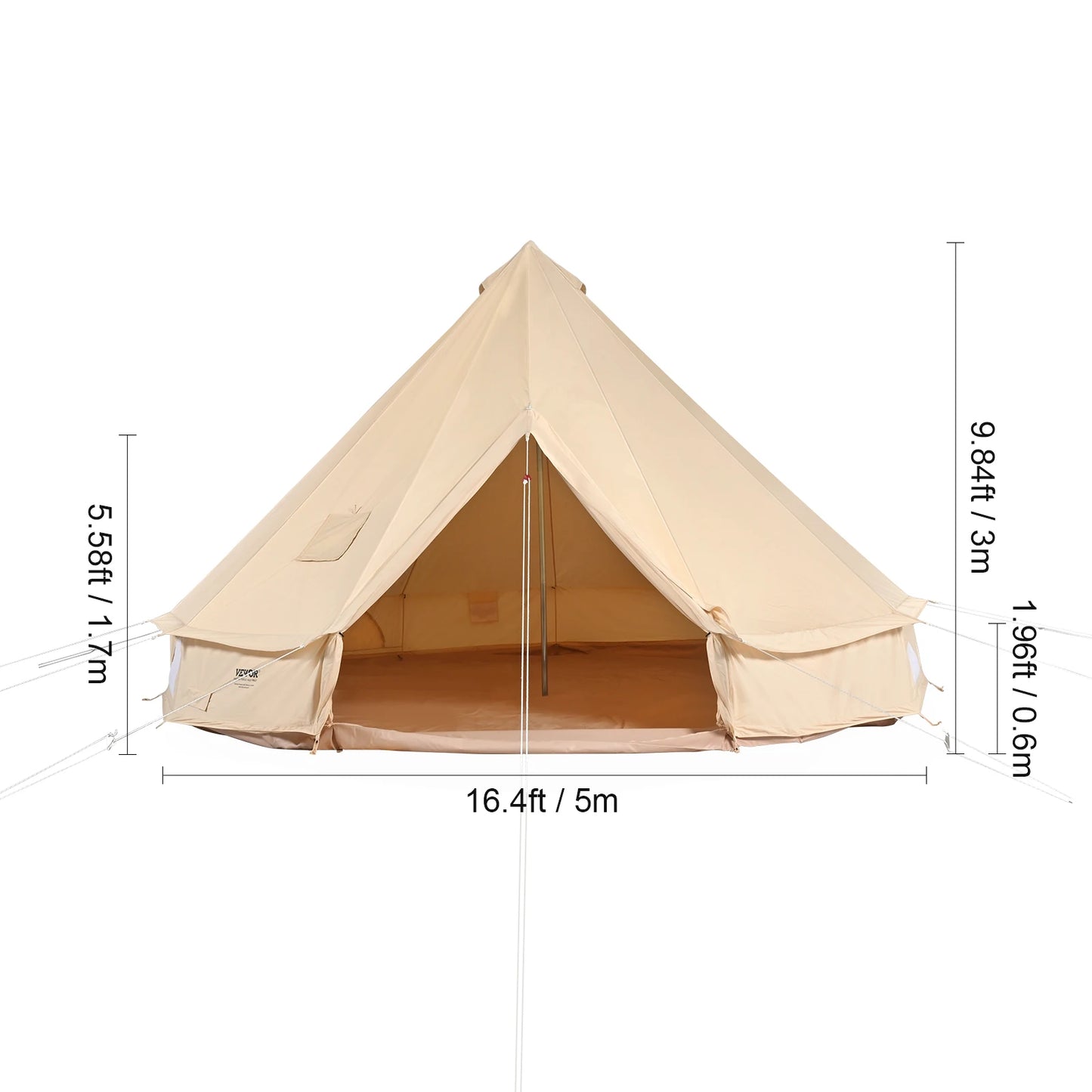 SucceBuy Canvas Bell Tent For Camping Up To 8 People