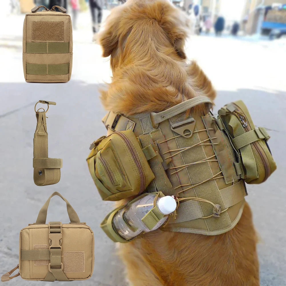 Dog Tactical Bags Set Molle Pouches for Harness Attachment Gear