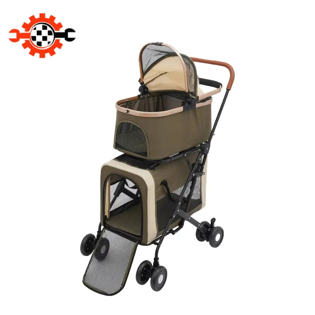 Bymaocar Foldable Pet Stroller For Small And Medium Pets Travel Ready