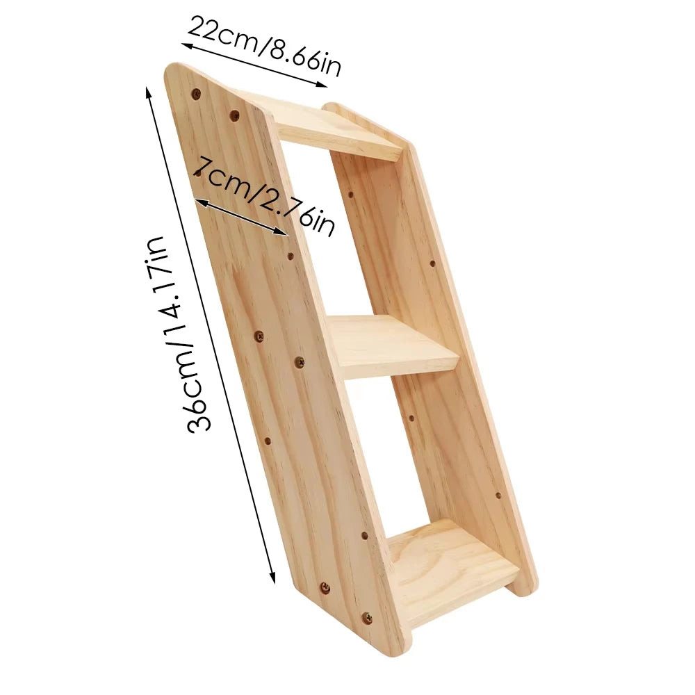 CWV Wall Mounted Cat Shelves Solid Pine Wood Perch Set