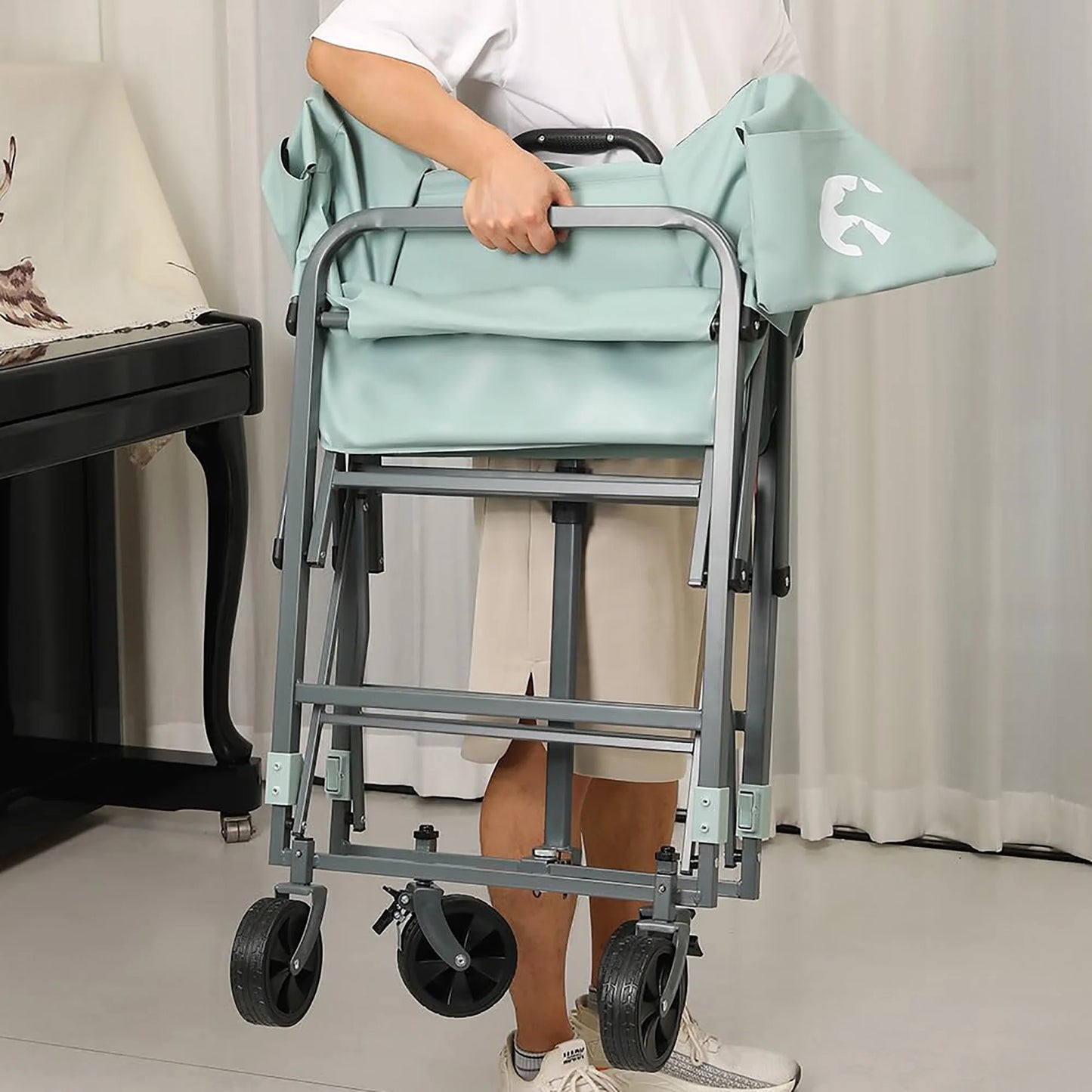 DishyKooker Folding Adjustable Height Dog Bath Tub with Cart