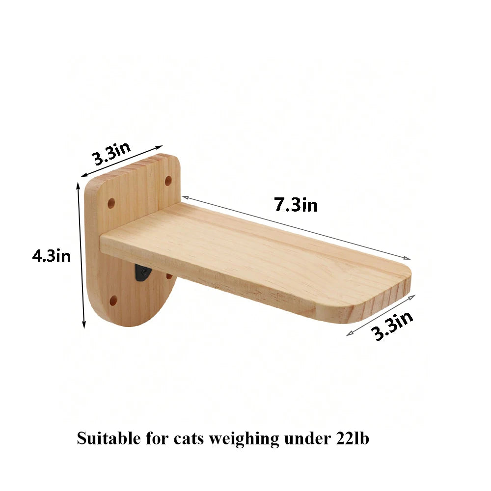PETRAVEL Cat Wall Mounted Climbing Shelf Four Step Stairway